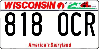 WI license plate 818OCR