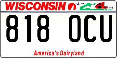 WI license plate 818OCU