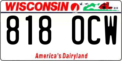 WI license plate 818OCW
