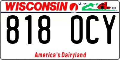 WI license plate 818OCY