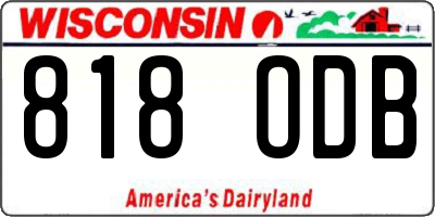 WI license plate 818ODB