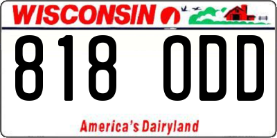 WI license plate 818ODD