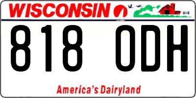 WI license plate 818ODH