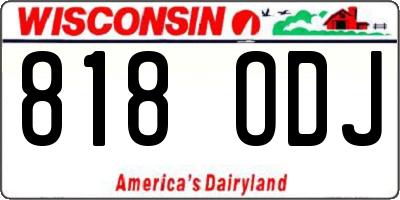 WI license plate 818ODJ