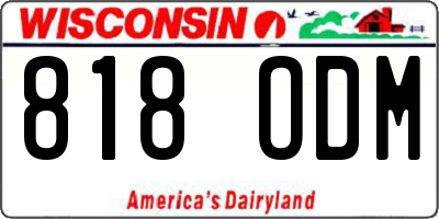 WI license plate 818ODM
