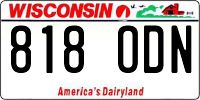 WI license plate 818ODN