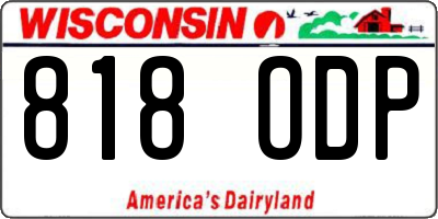 WI license plate 818ODP