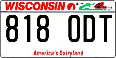 WI license plate 818ODT