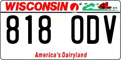 WI license plate 818ODV
