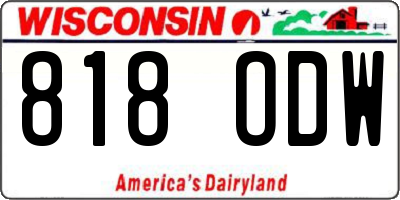 WI license plate 818ODW