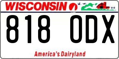 WI license plate 818ODX