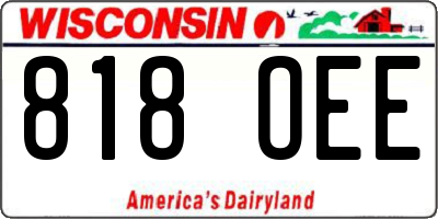 WI license plate 818OEE