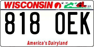 WI license plate 818OEK