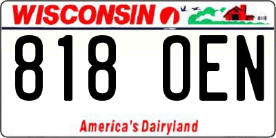 WI license plate 818OEN