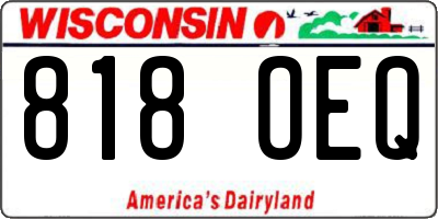 WI license plate 818OEQ