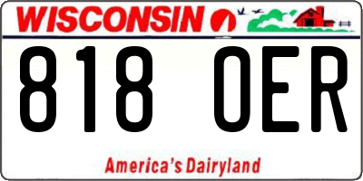 WI license plate 818OER