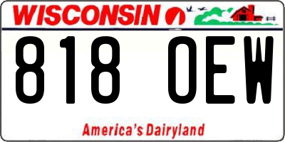 WI license plate 818OEW