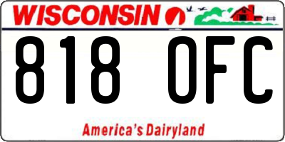 WI license plate 818OFC
