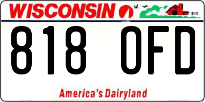 WI license plate 818OFD