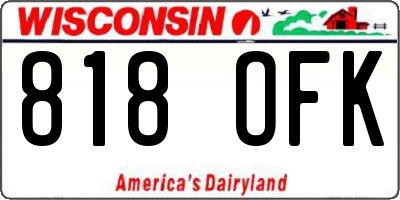 WI license plate 818OFK