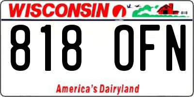 WI license plate 818OFN
