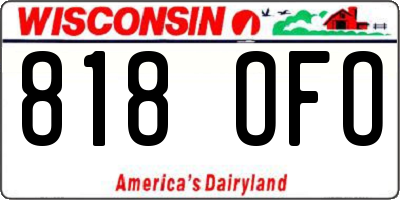 WI license plate 818OFO