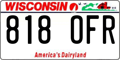WI license plate 818OFR