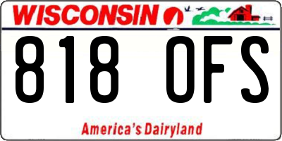 WI license plate 818OFS