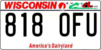 WI license plate 818OFU