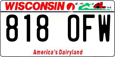 WI license plate 818OFW