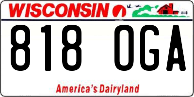 WI license plate 818OGA
