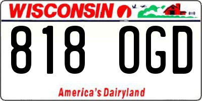 WI license plate 818OGD