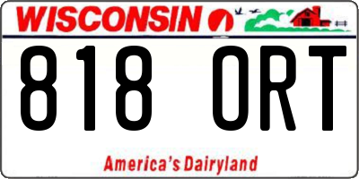 WI license plate 818ORT
