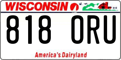 WI license plate 818ORU