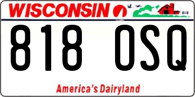 WI license plate 818OSQ