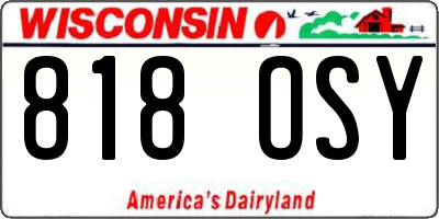 WI license plate 818OSY