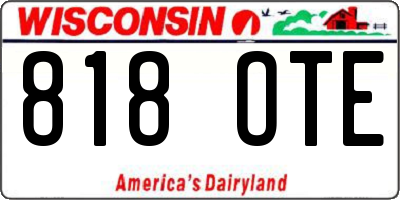WI license plate 818OTE