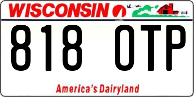 WI license plate 818OTP
