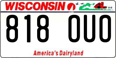 WI license plate 818OUO