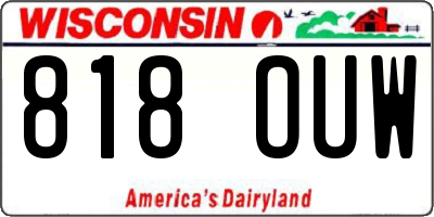 WI license plate 818OUW