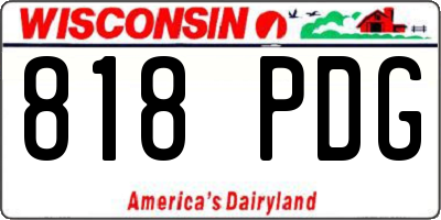 WI license plate 818PDG