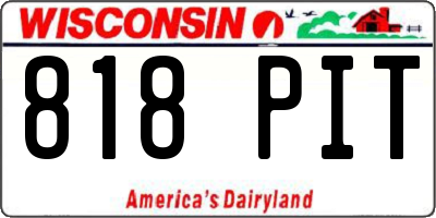 WI license plate 818PIT