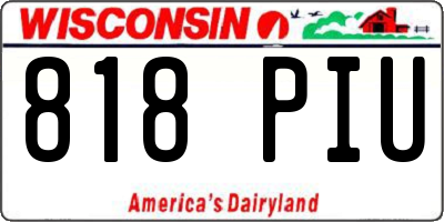 WI license plate 818PIU