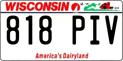 WI license plate 818PIV