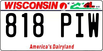 WI license plate 818PIW