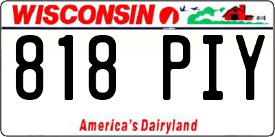 WI license plate 818PIY