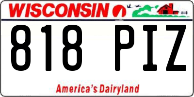 WI license plate 818PIZ