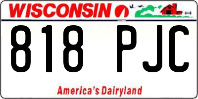 WI license plate 818PJC