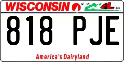 WI license plate 818PJE