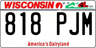 WI license plate 818PJM